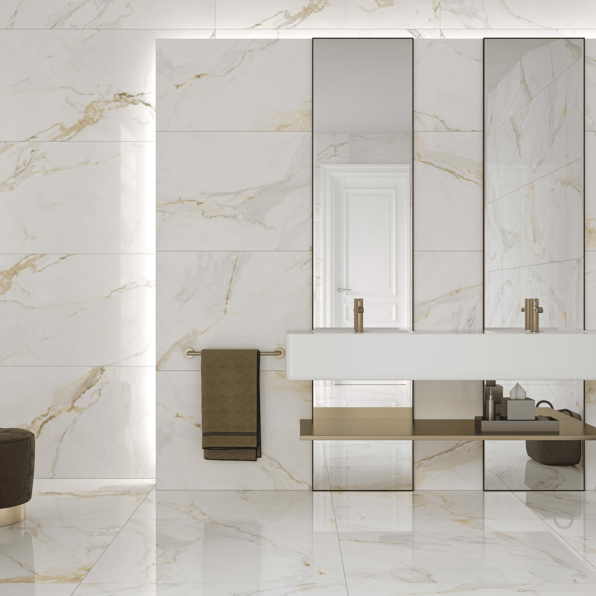 Luxury marble effect floor tile