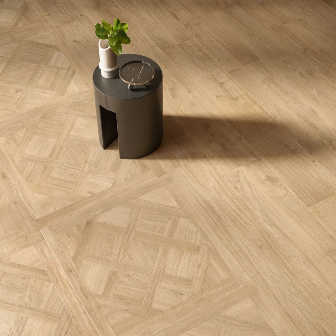 Natural wood look porcelain tiles for interior flooring