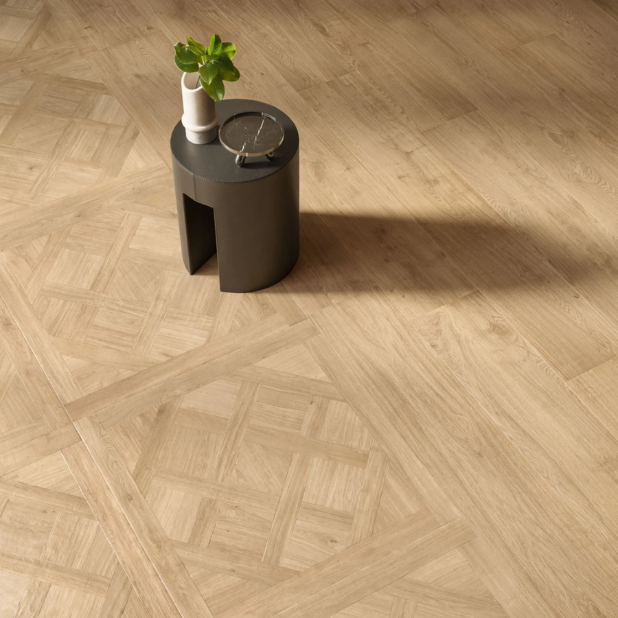 Natural wood look porcelain tiles for interior flooring