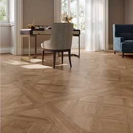 Elegant wall and floor design with wood effect porcelain tiles
