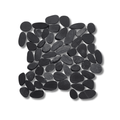 Flat cut black pebbles mosaic tile stone effect