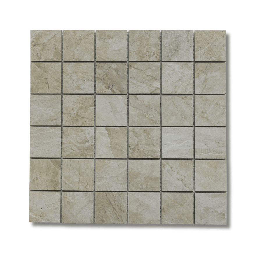 Beige stone effect porcelain mosaic for indoor wall floor