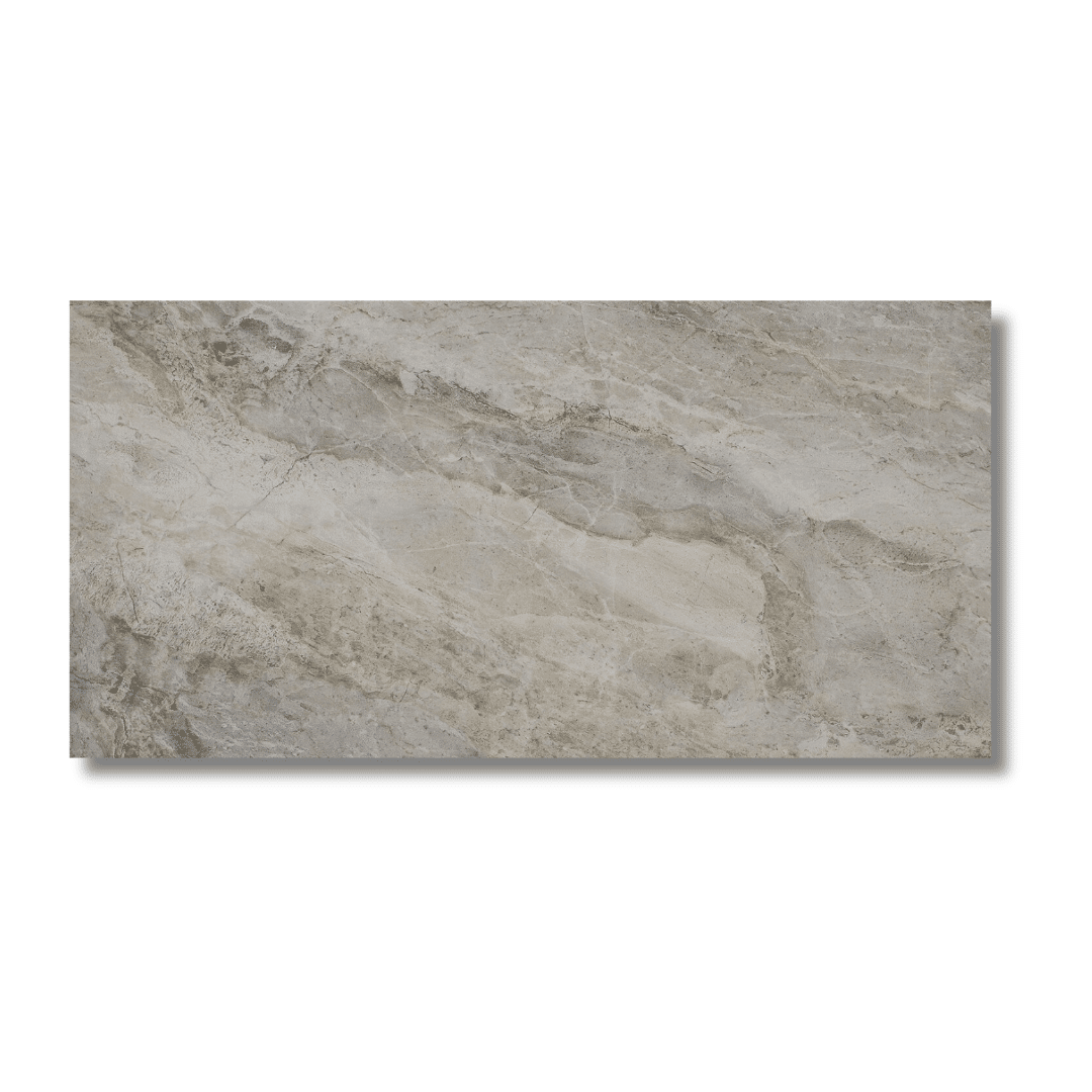 Matt finish porcelain stone effect tiles in dark grey