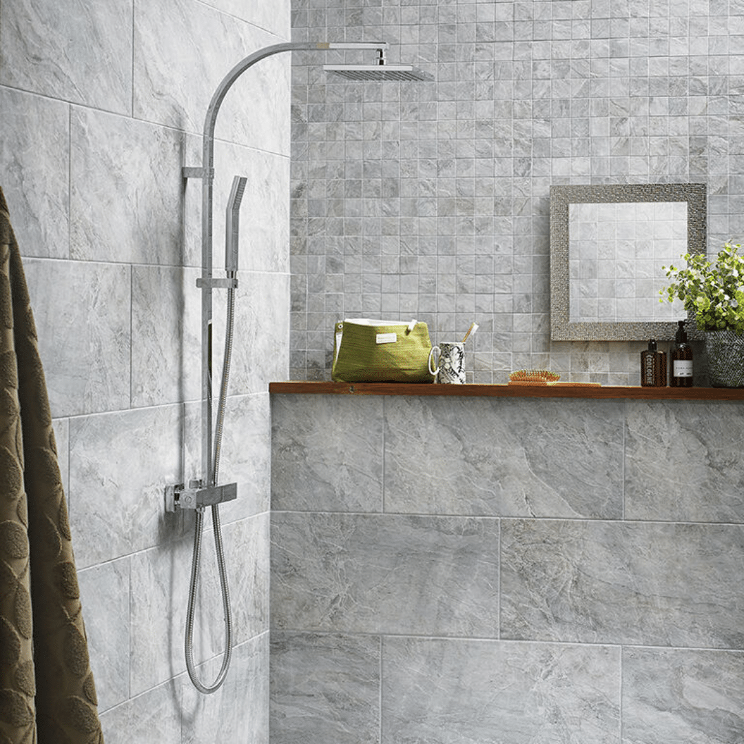 Matt stone porcelain wall and floor tile textured brown
