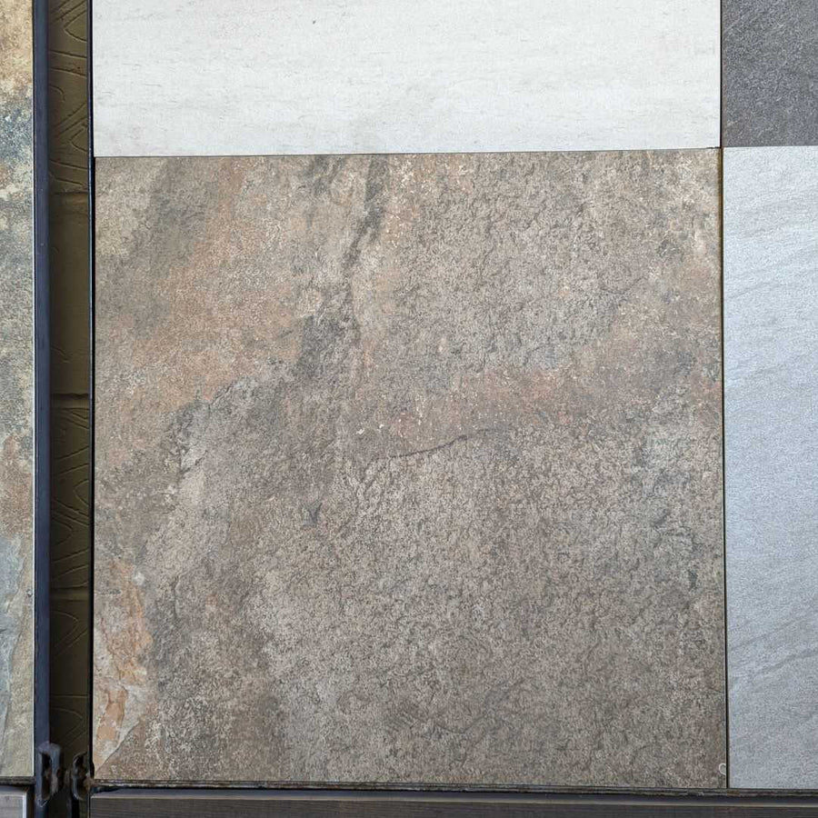 Rocky Bruno Brown 600x600 Rough Matt Outdoor Tile - Real Image 2