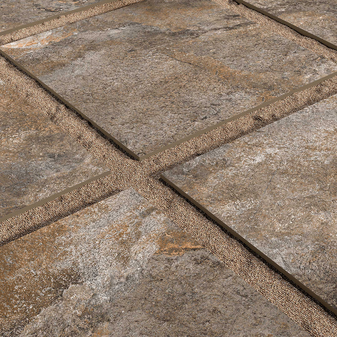 Rocky Bruno Brown 600x600 Rough Matt Outdoor Tile - Render 1