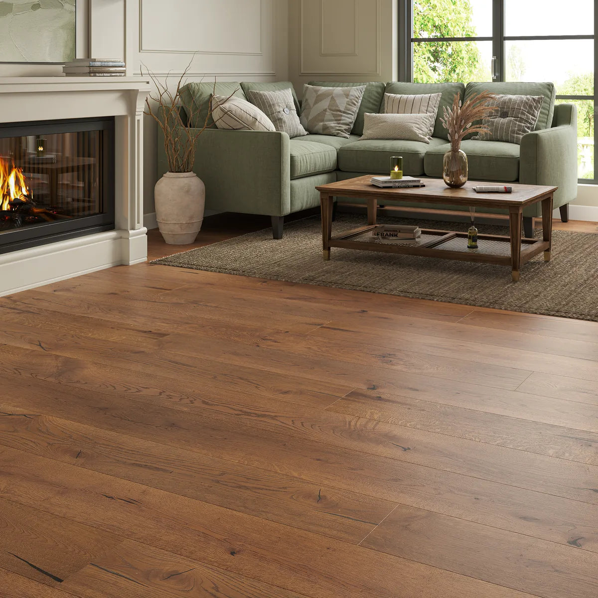Edenfield Natural Oak Engineered Wood Flooring in a room setting