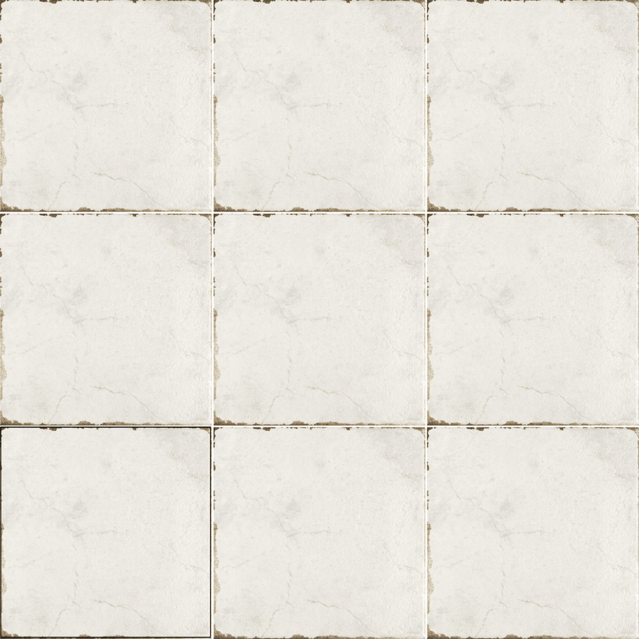 White decorative porcelain floor and wall matt tiles