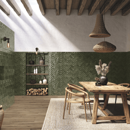 Elegant Savonia Green glossy ceramic decorative tiles