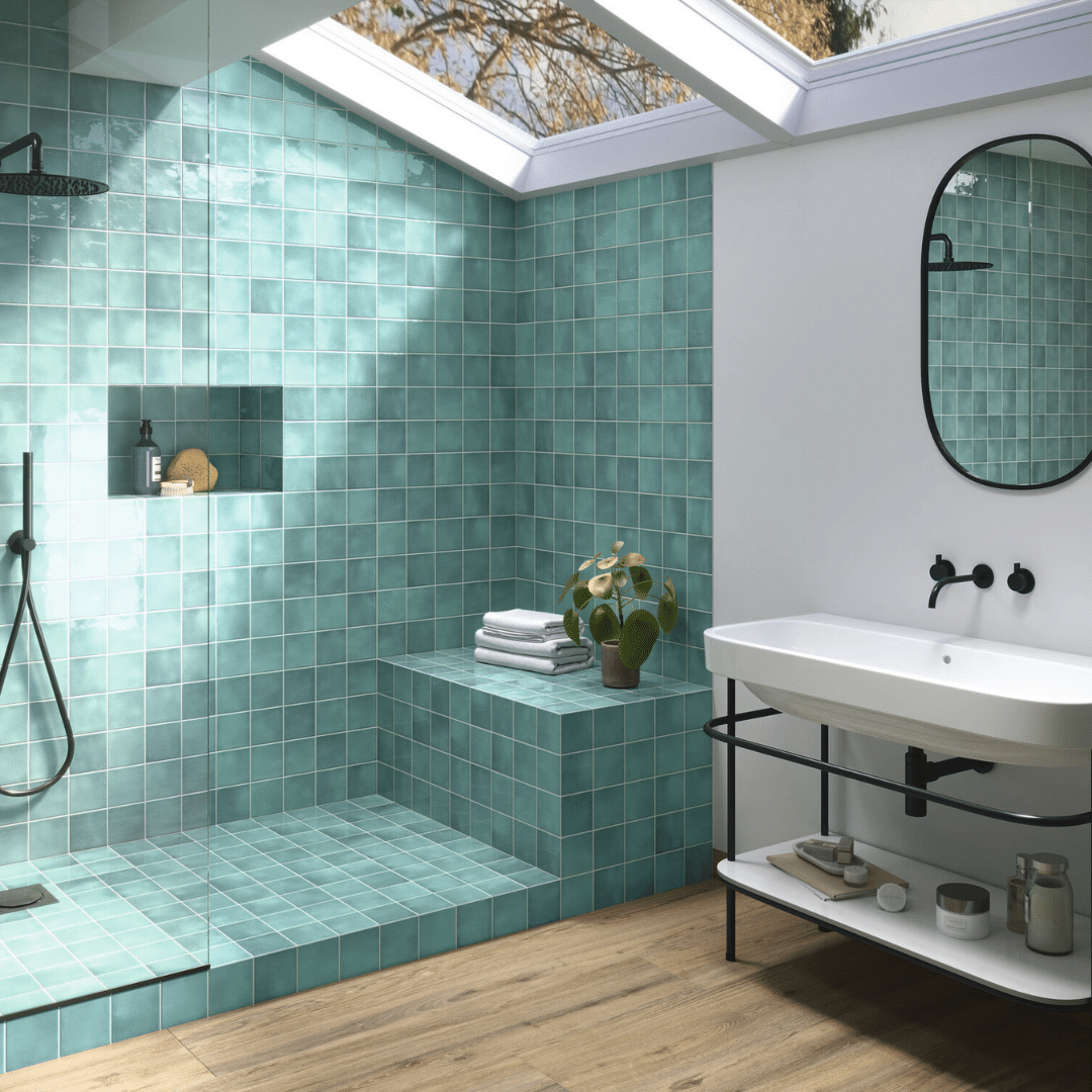 Elegant Savonia Turquoise glossy ceramic decorative tiles