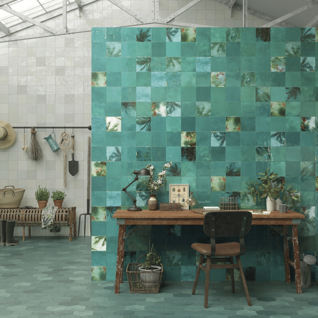 Glossy Suque Turquesa ceramic wall tiles turquoise decor