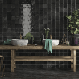 Elegant Suque Black glossy ceramic decorative wall tiles