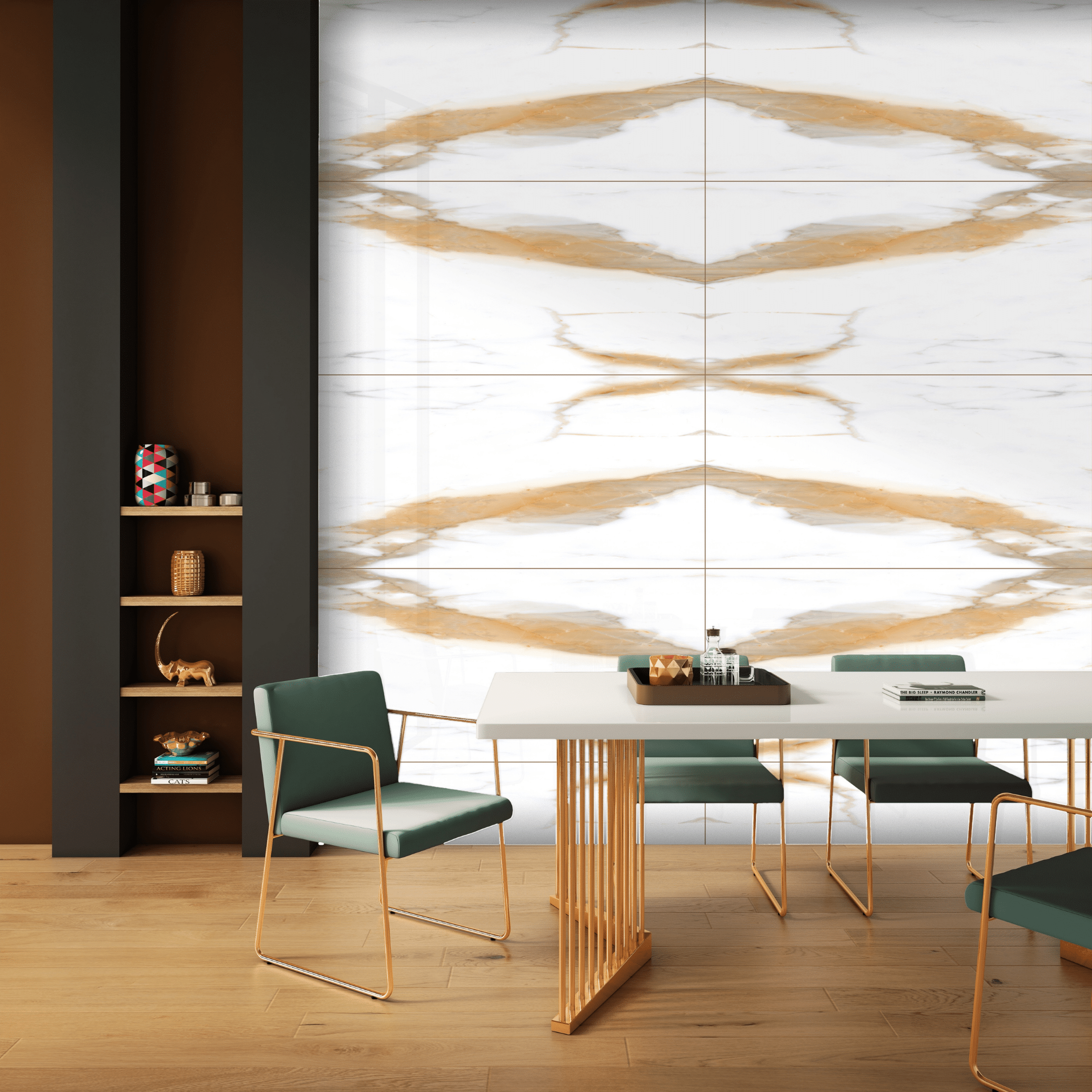 Marble effect Statuario Gold wall tile