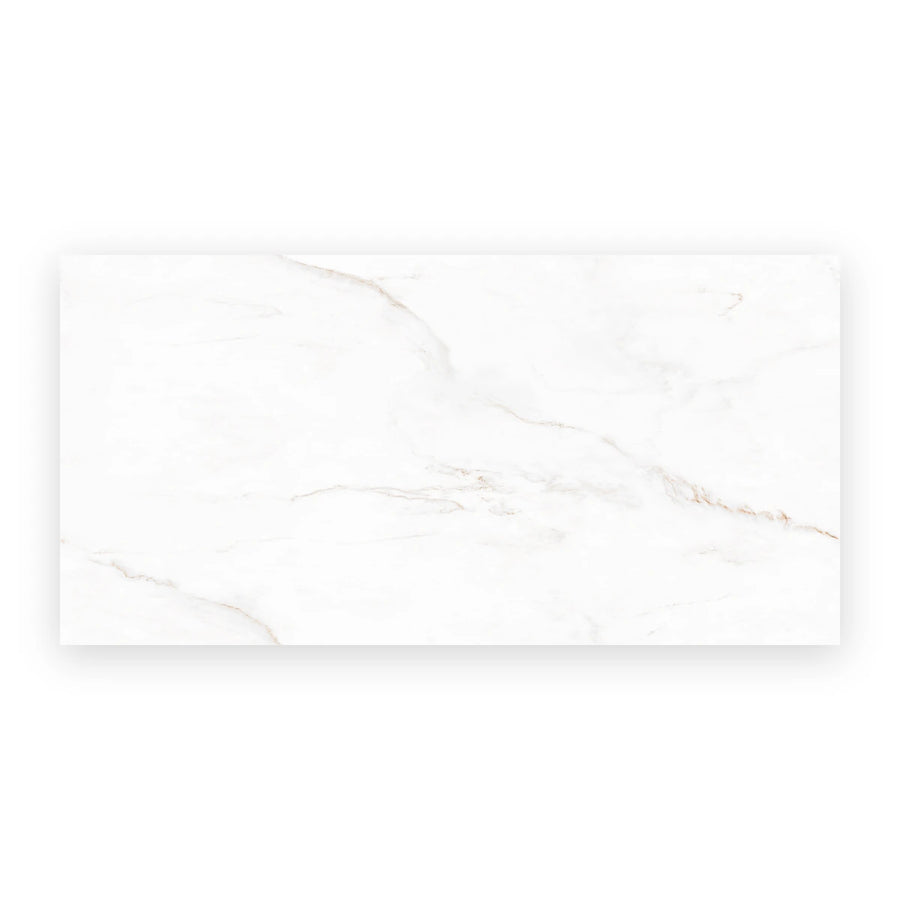 White polished porcelain marble effect wall and floor tiles