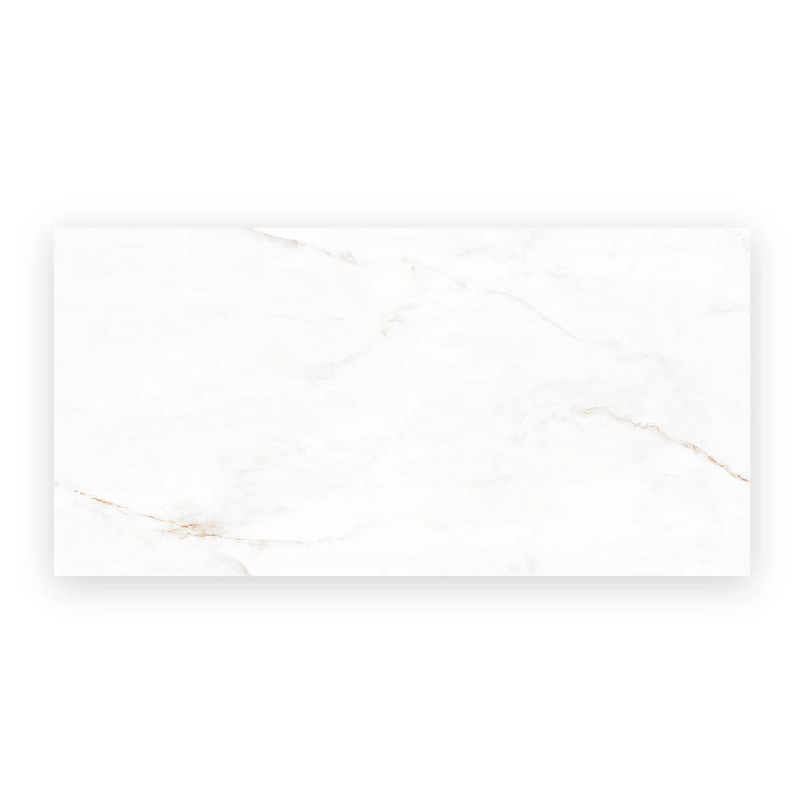 Elegant white porcelain wall and floor tiles with marble design