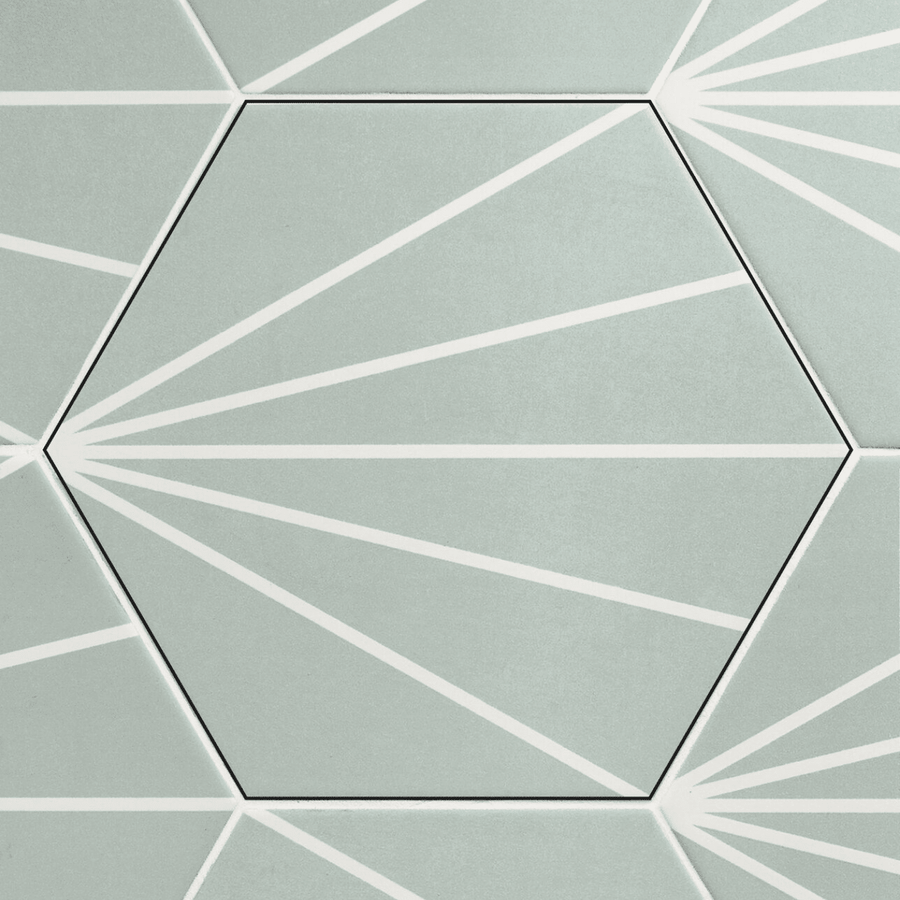 Light green porcelain tiles