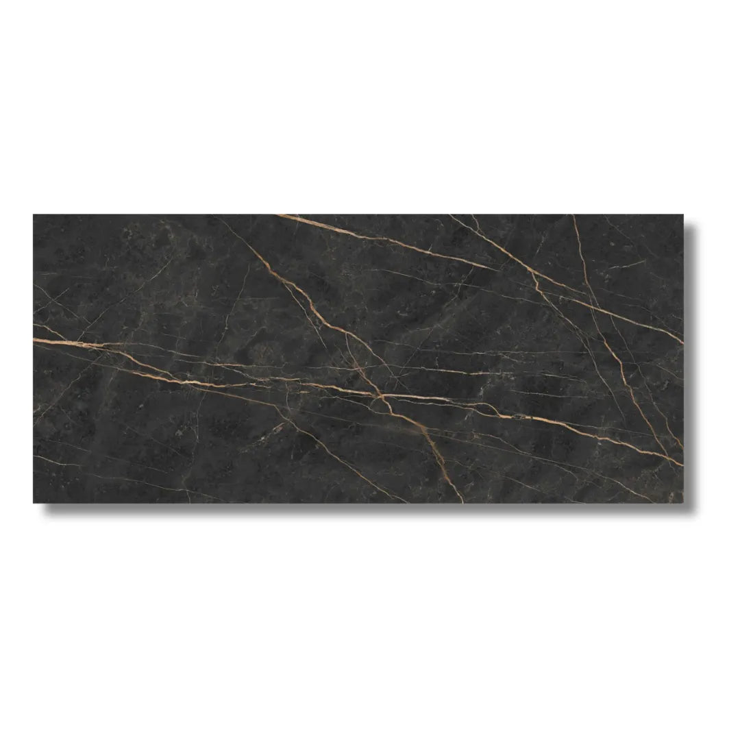 Saint Laurent black porcelain onyx effect wall floor tiles