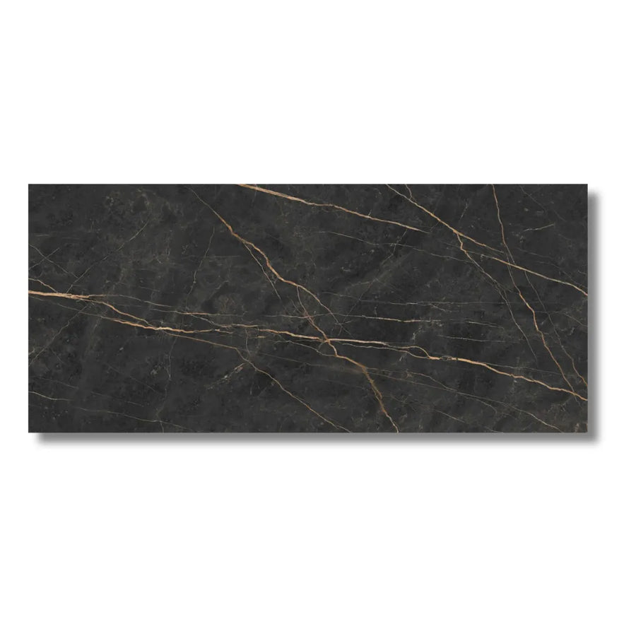 Saint Laurent black porcelain onyx effect wall floor tiles