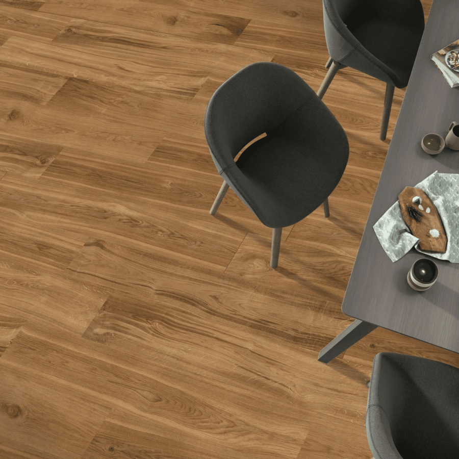 Wood effect porcelain tiles showing subtle timber pattern