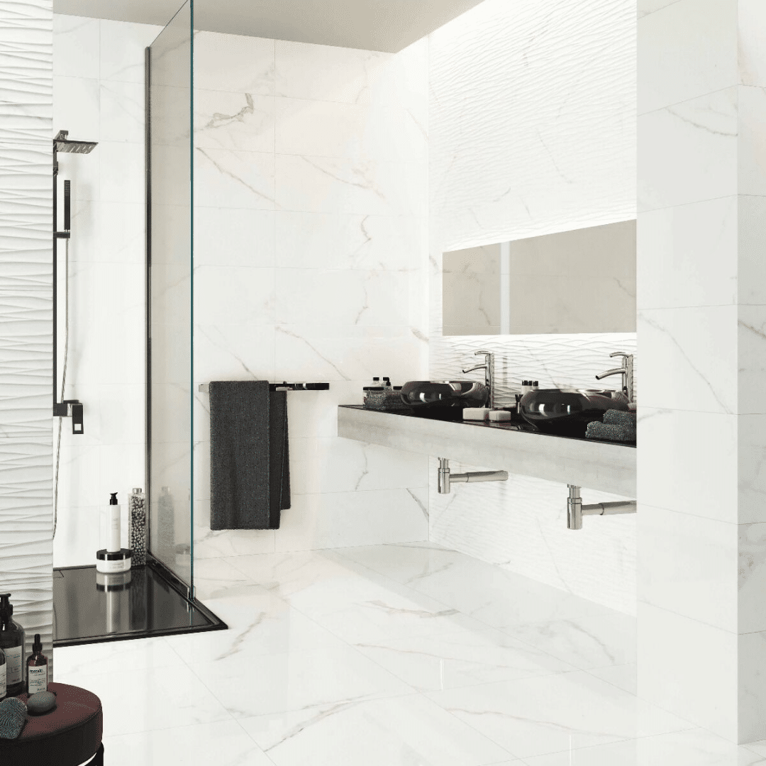Elegant Serenity Gloss tiles with polished stone look