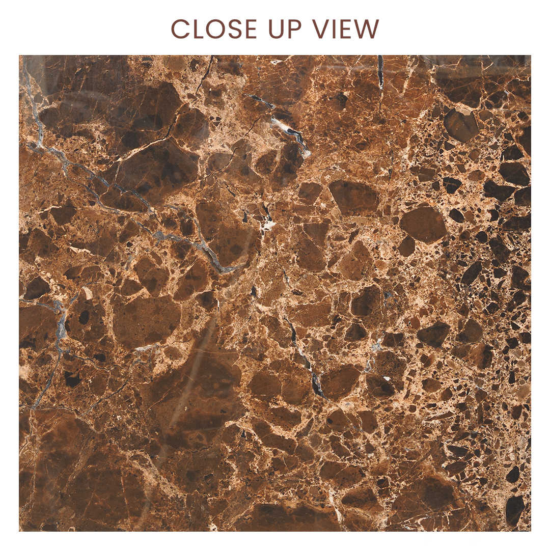 Sofiya Emperador Grande Brown 600x1200 Polished Marble Effect Porcelain Tile - Close Up