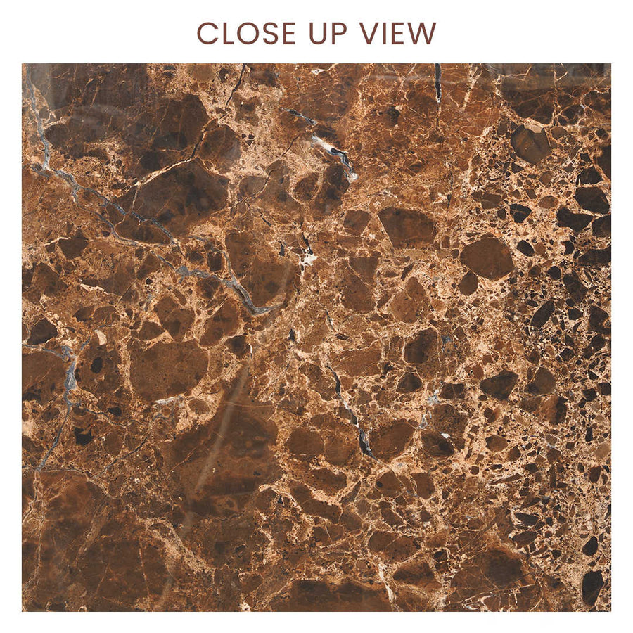 Sofiya Emperador Grande Brown 600x1200 Polished Marble Effect Porcelain Tile - Close Up