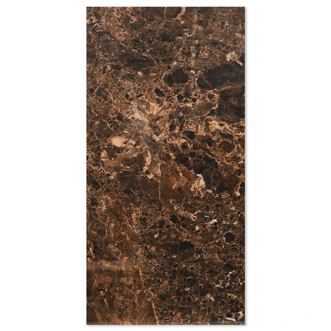 Sofiya Emperador Grande Brown 600x1200 Polished Marble Effect Porcelain Tile - Main
