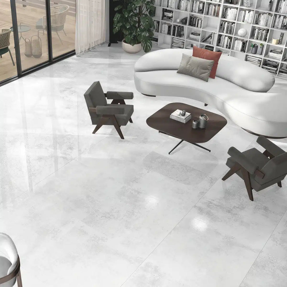 Stardust White Lappato used for bathroom feature wall tiles