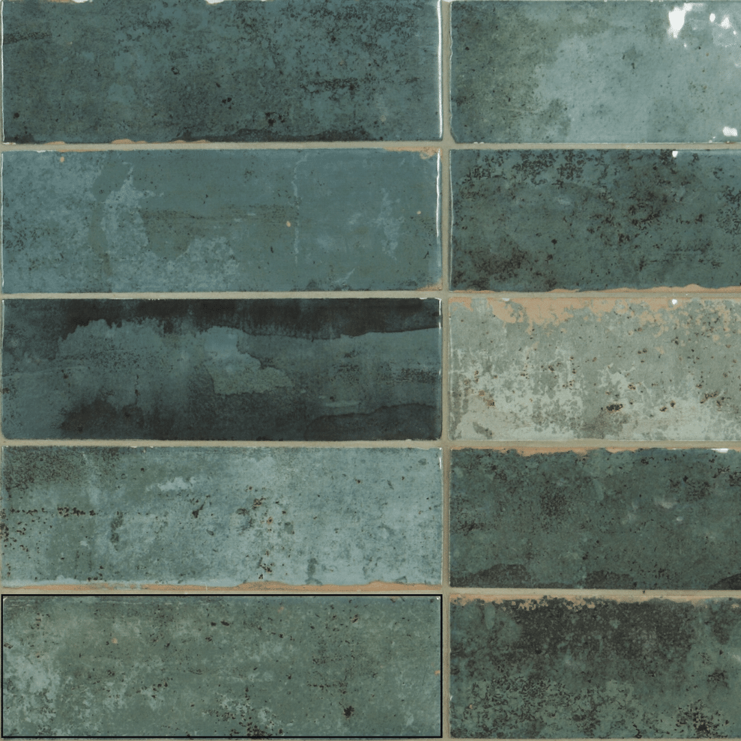 Elegant Tenesi Green ceramic glossy metro decor tiles