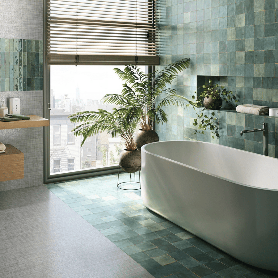 Stylish Tenesi Green glossy ceramic metro wall tiles