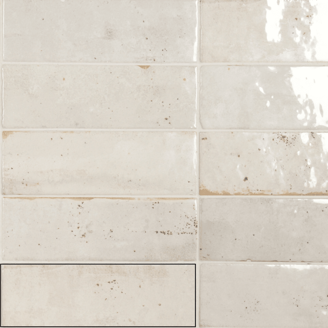 Elegant Tenesi White ceramic glossy metro decor tiles