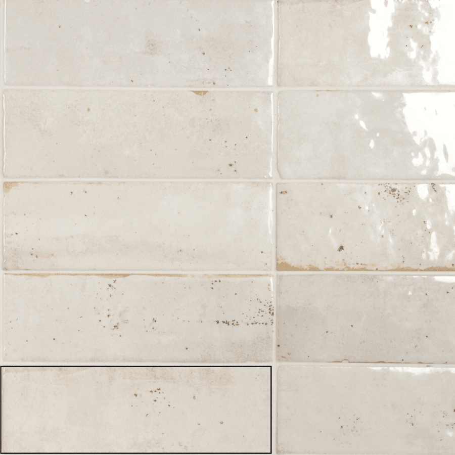 Elegant Tenesi White ceramic glossy metro decor tiles