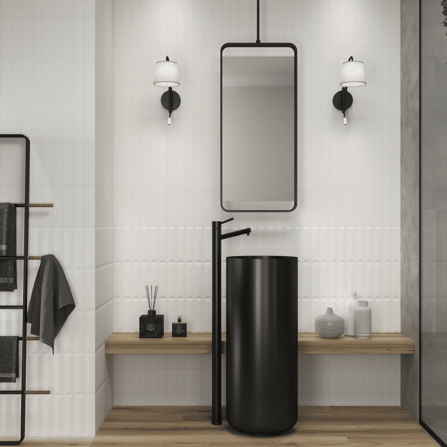 Stylish Flatto Snow white matt ceramic wall tiles