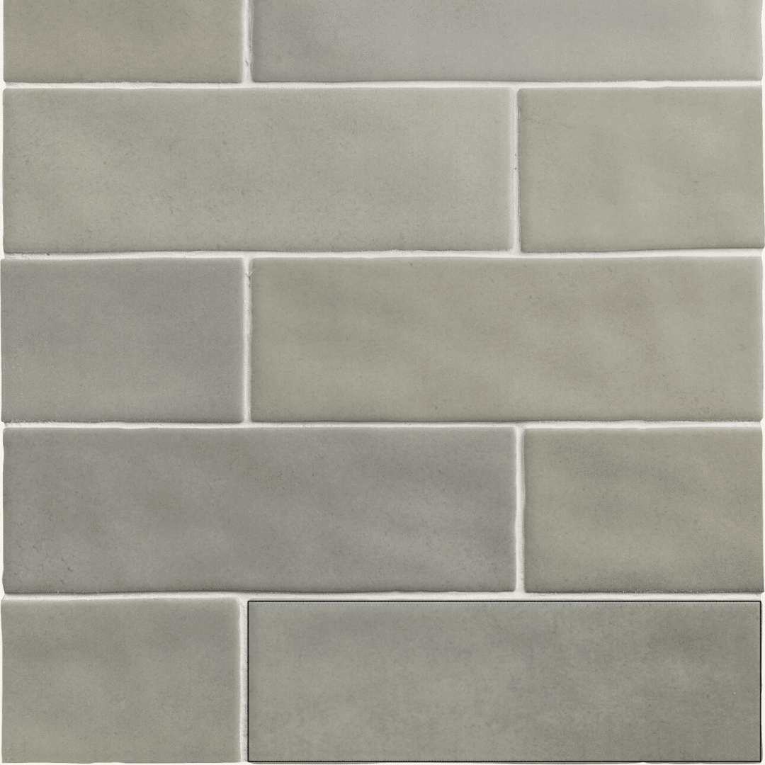 Toscaria Ash glossy ceramic grey metro wall tiles