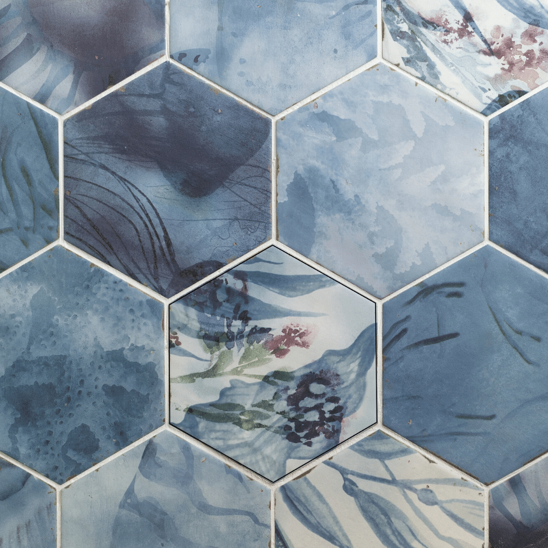 Elegant Tuaric Blue Mix porcelain matt decor tiles
