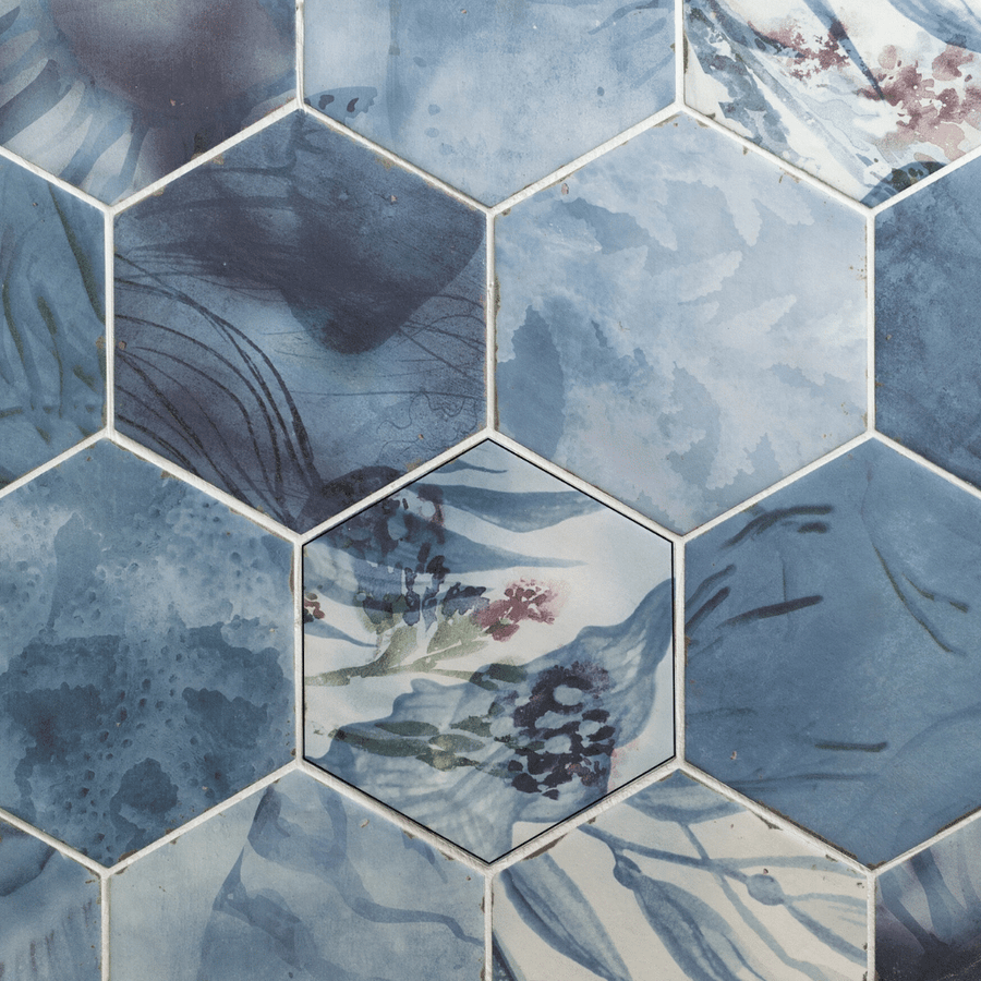 Elegant Tuaric Blue Mix porcelain matt decor tiles
