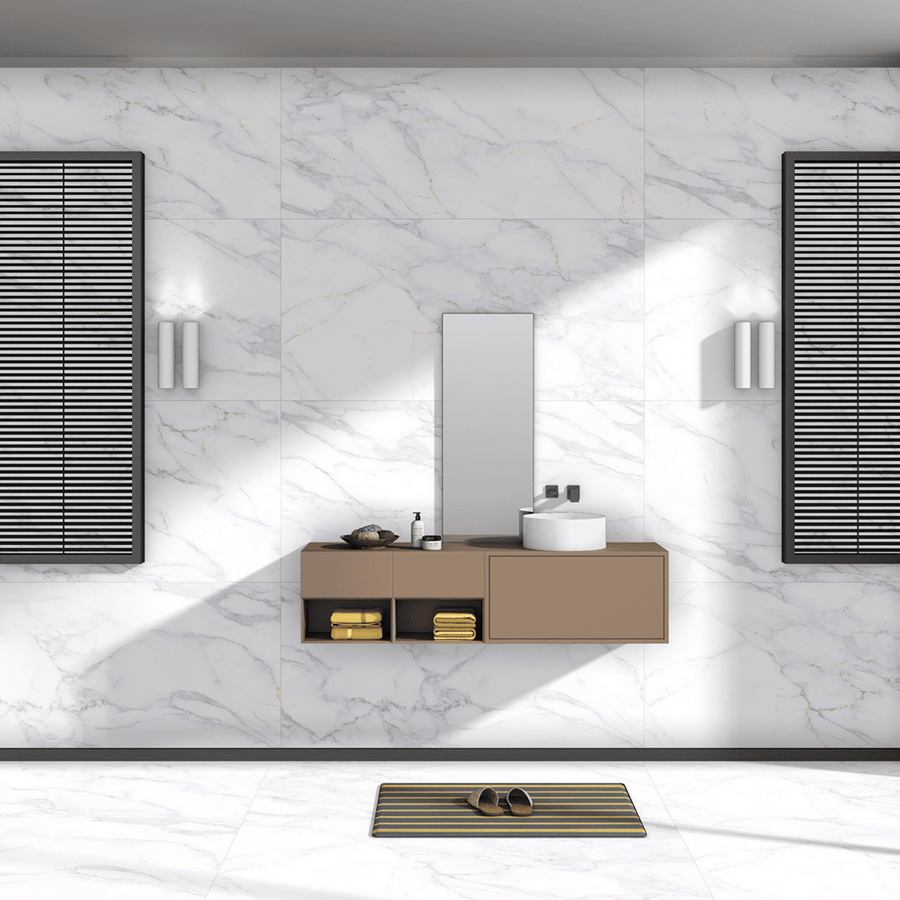 Modern white carving porcelain tile