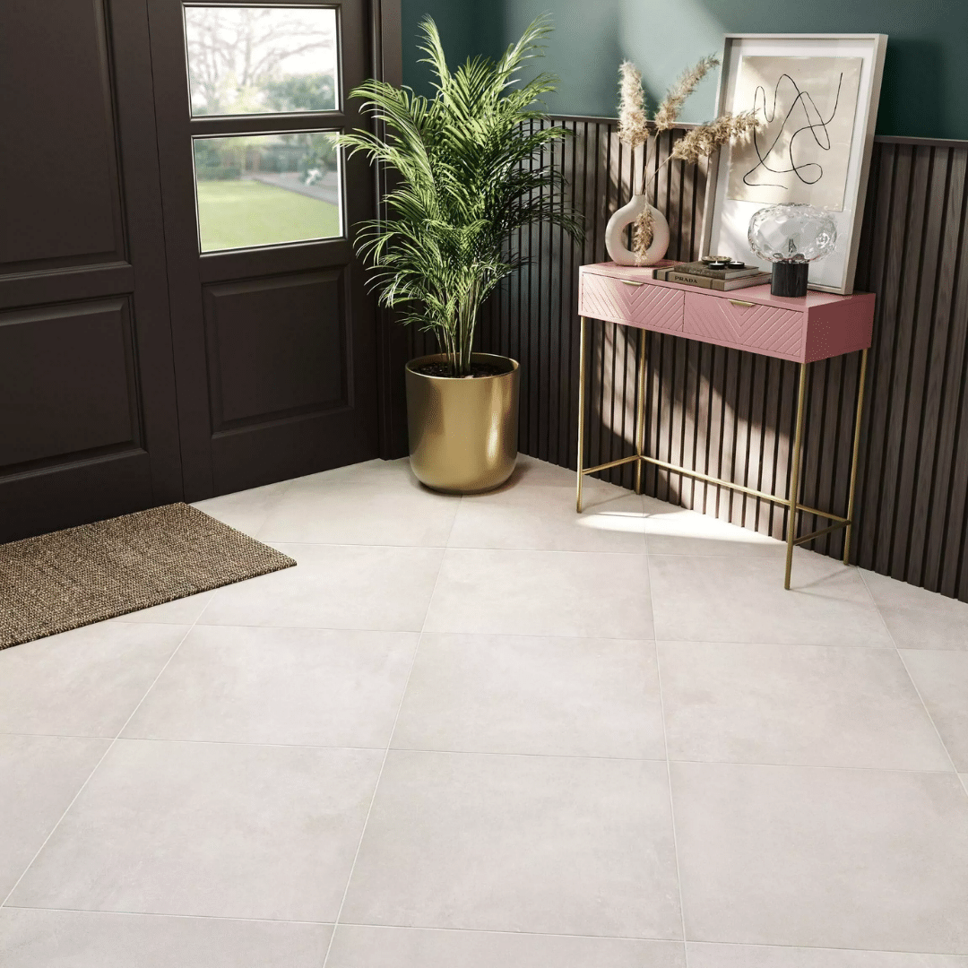 Matt finish porcelain tiles offering elegant stone texture