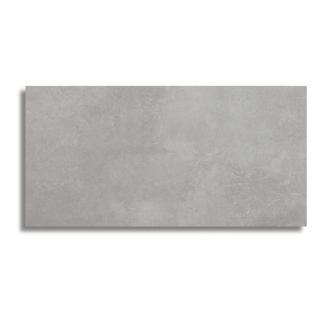 Light pink porcelain tiles with artistic terrazzo speckles