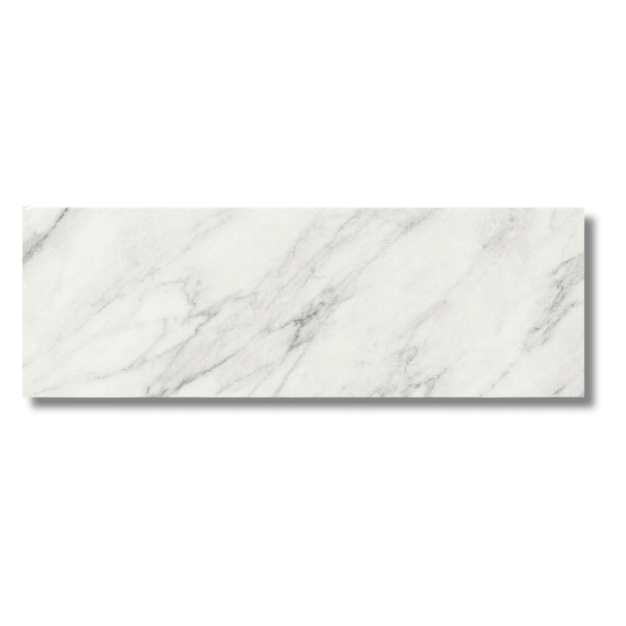 Smooth white marble effect wall and floor tile