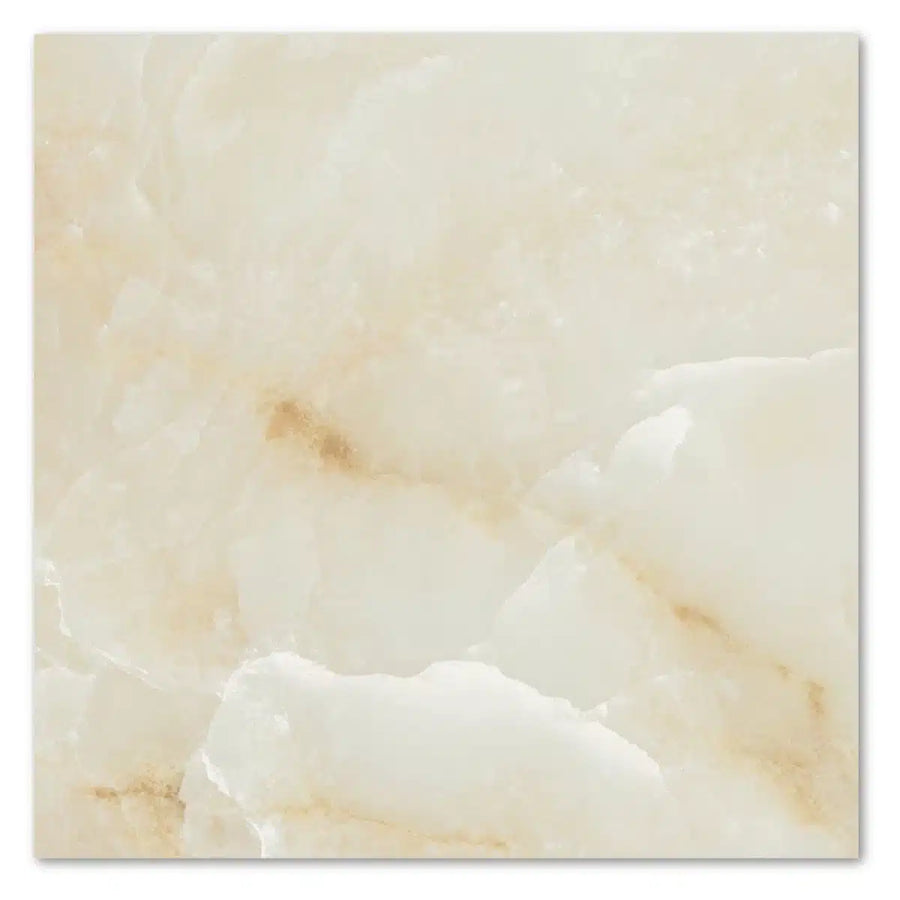 Large format beige porcelain tile with natural stone-inspired texture