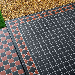 Black Victorian mosaic tiles for wall and floor interiors