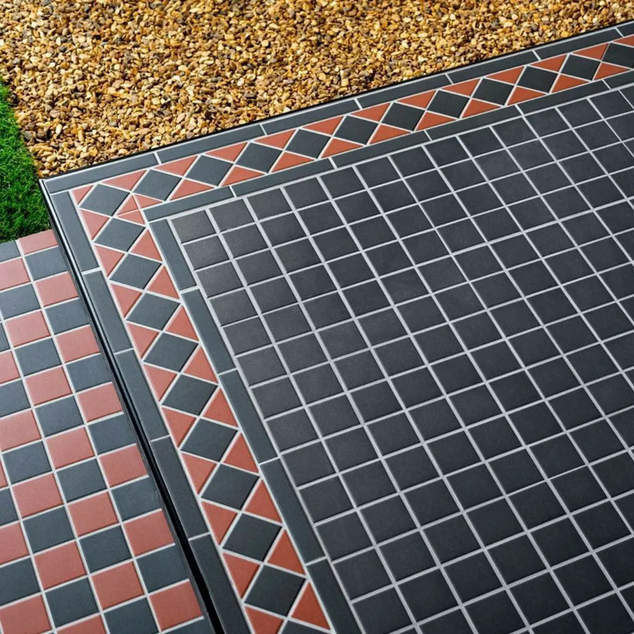 Black Victorian mosaic tiles for wall and floor interiors