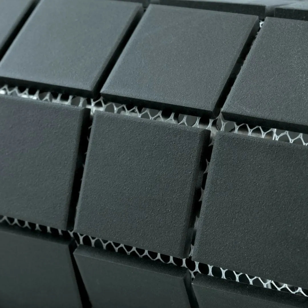 Matt black Victorian porcelain tiles for wall applications