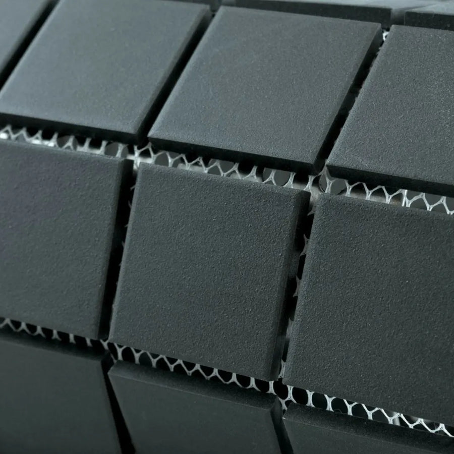 Matt black Victorian porcelain tiles for wall applications