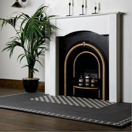 Traditional Victorian black mosaic tiles for floor interiors