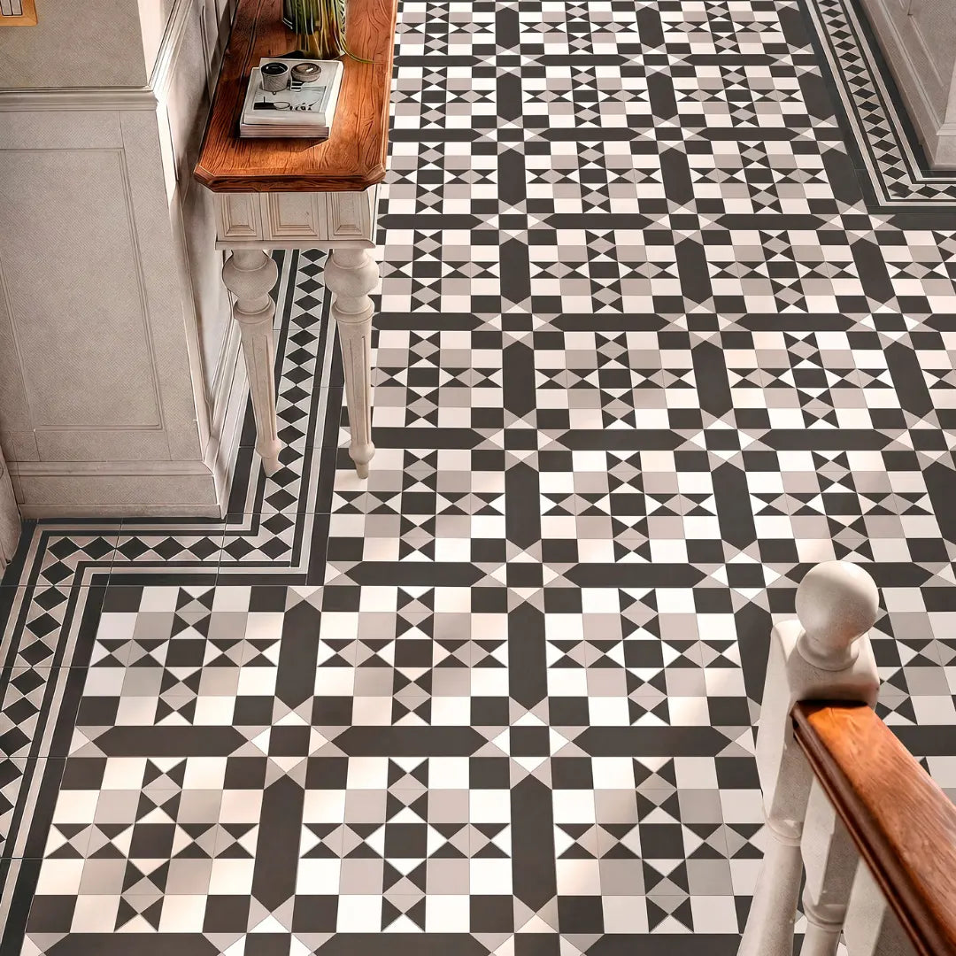 Victorian patterned porcelain tiles for walls and floors
