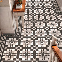 Victorian patterned porcelain tiles for walls and floors