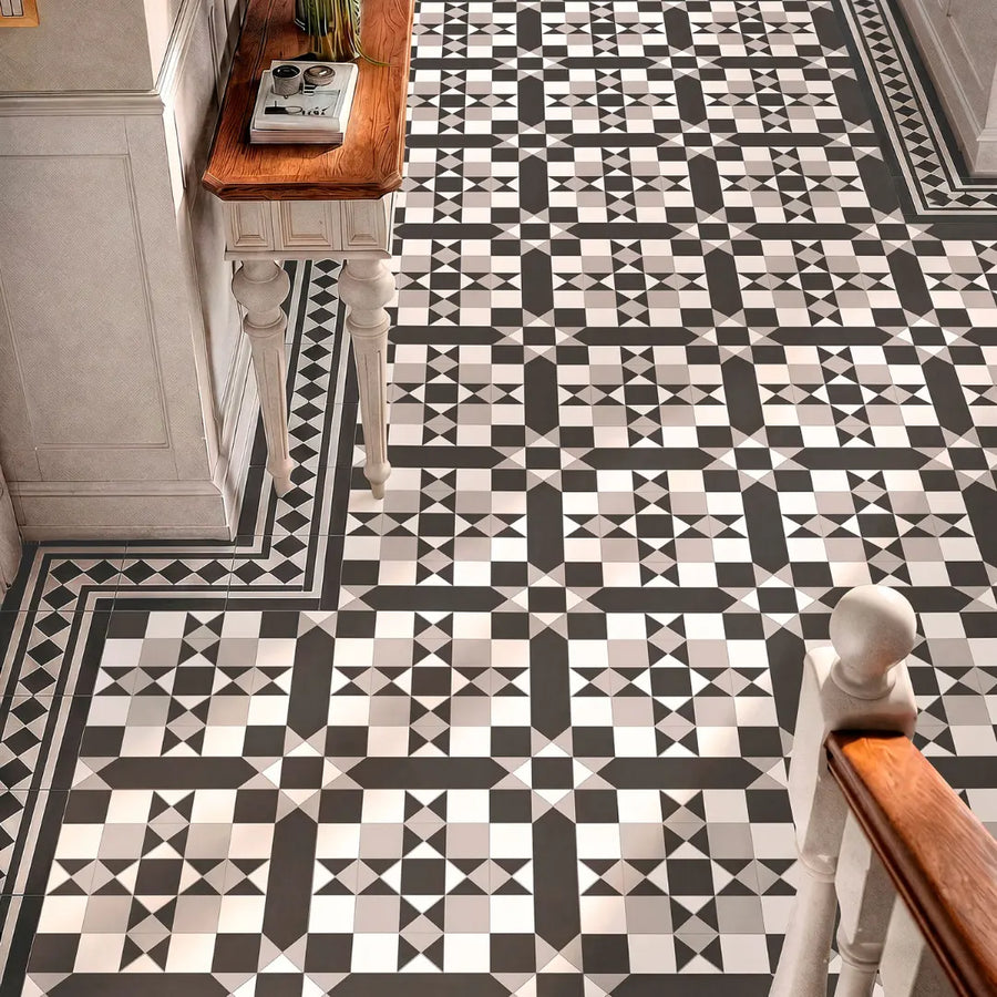 Victorian patterned porcelain tiles for walls and floors