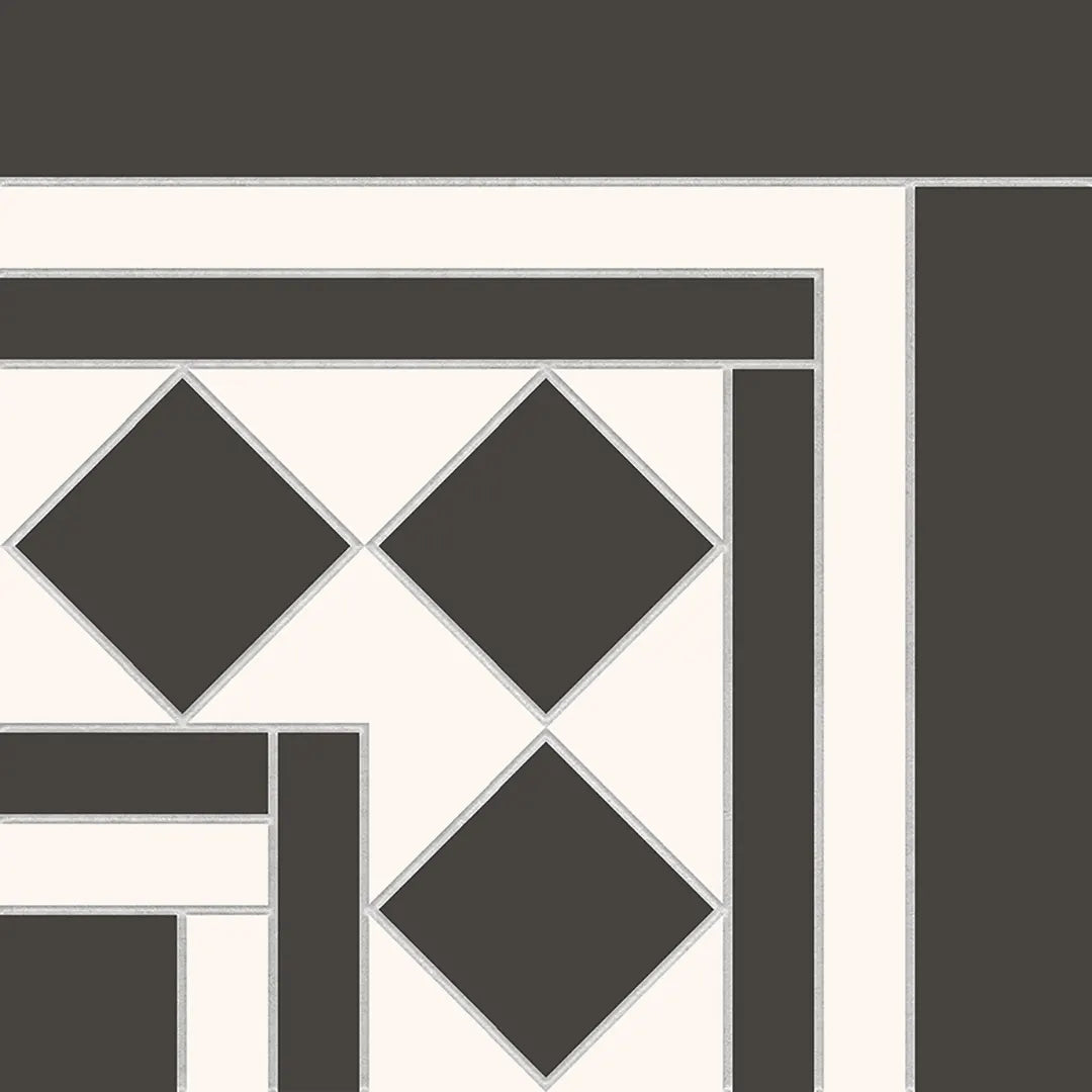 Victorian Bristol black white corner anti slip wall floor tiles